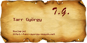 Tarr György névjegykártya