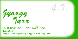 gyorgy tarr business card
